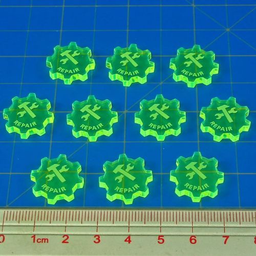 LITKO Fluorescent Green Repair Command Tokens Compatible with Star Wars Armada (10)